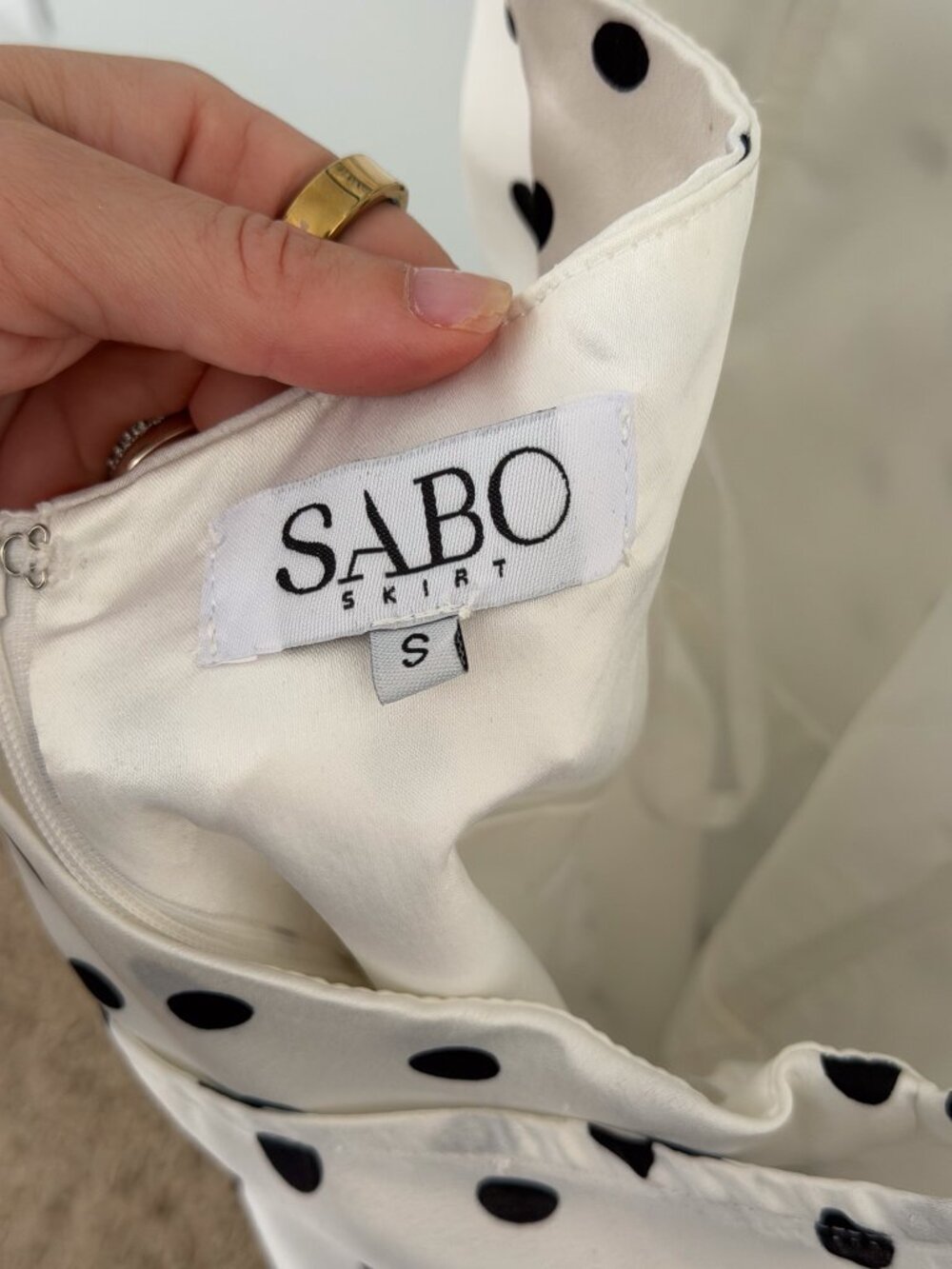 SABO SKIRT White Black Polka Dot Wrap Mini Dress - Picture 5 of 5